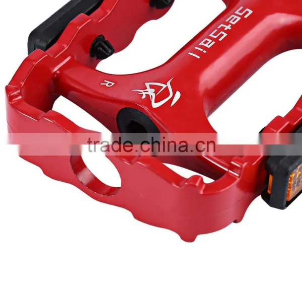 2Pcs SETSAIL 921 DU Bering Bike Pedals With Anti-skid Gear Frame Reflective Stripe Self-locking Pedals Bicycle Accessories Parts photo-5