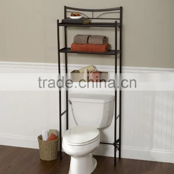 EW Metal Bathroom Space Saver Shelves Over Toilet Wire Shelf Storage Organizer photo-2