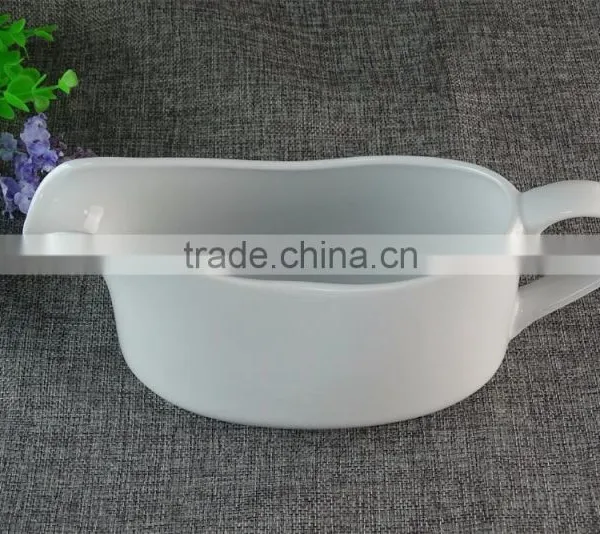 White Ceramic Gravy Boat White Milk Cup Stocked Porcelain Milk Cup Big Sauce Boat photo-2