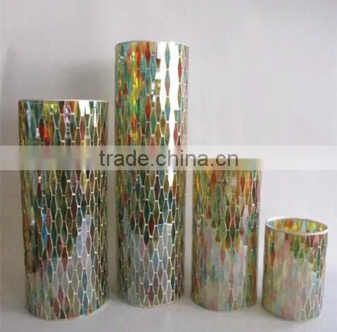 Hand Made Clear Glass Cylinder Candle Holders photo-2