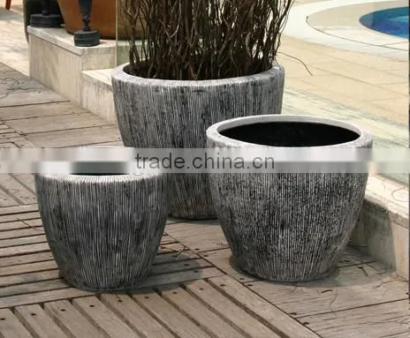 Sandstone Round Large Flower Pots Bronze Finish Flower Container photo-5