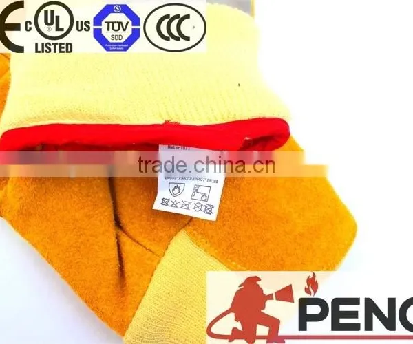 Firefighter Cowhide Leather Elastic Cuff 3 m Reflective Hand Protected Worker Engineer Working Security Cleaner Police Glove photo-5