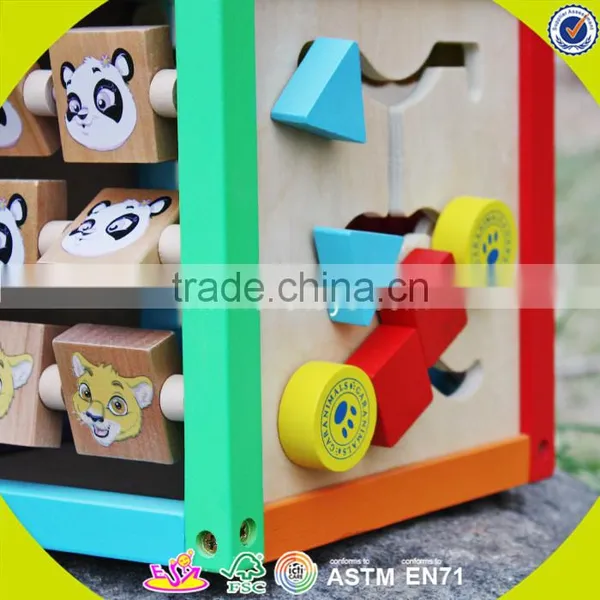 2017 Wholesale Multi-function Toddlers Wooden Bead Activity Table New Design Funny Kids Wooden Bead Activity Table W11B137 photo-5