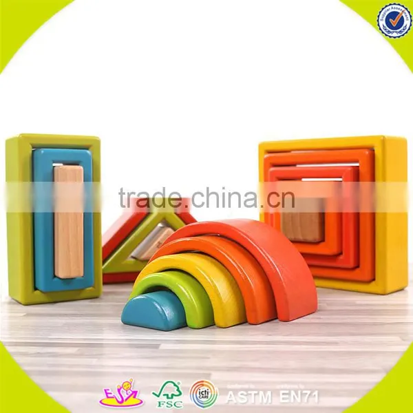 Wholesale Colorful Wooden Blocks Toy Top Quality Building Wooden Blocks Toy for Kids W13A014 photo-5