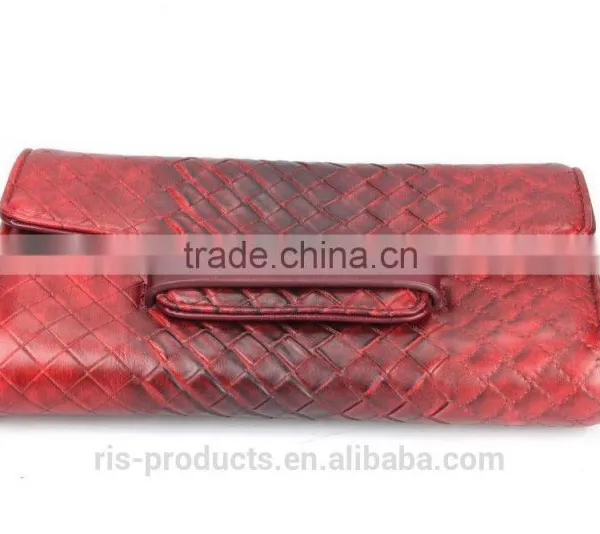 2016 Latest Design Ladies Envelope Clutch Bag Pu Woven Bag