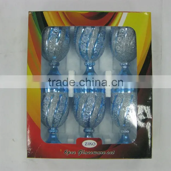 JK041 6pcs Glass Drinking Set With Deco photo-2