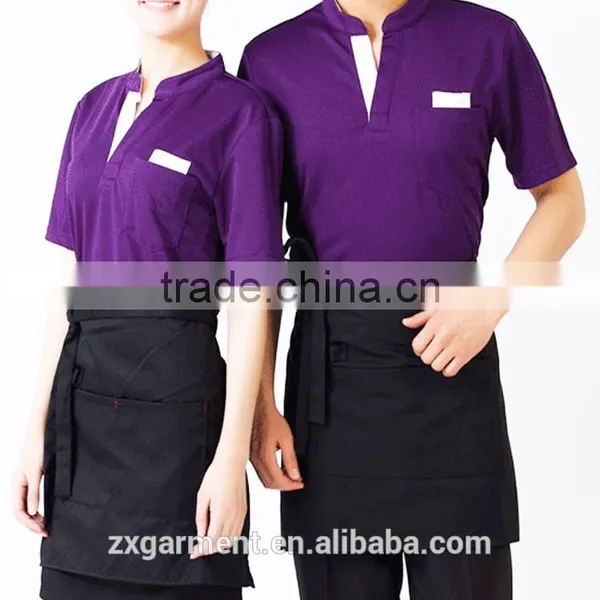 2016 New Design OEM Hotel Restaurant Unisex Short Sleeve Staff Uniform photo-2