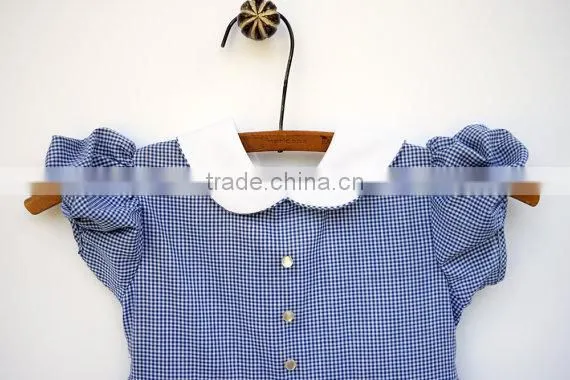 Baby Girls Dress Designs Hand Work Cotton Blue Dress photo-3