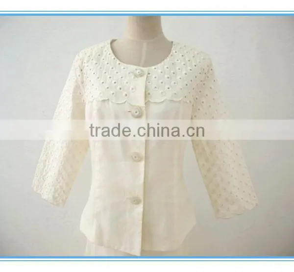 Ladies Formal Mesh Suits Embroidery White Elegant Blouse And Skirt Sets photo-4