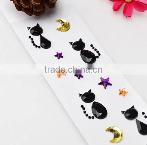 Gem Stickers Craft Rhinestone Mirror Decoration Sticker for Card Making photo-4