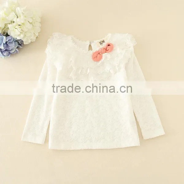 Fleece Undershirts Children Autumn Clothes High Quality Lace Girls Winter Lonh Sleeve Tee Warm Soft Kids Tee photo-5