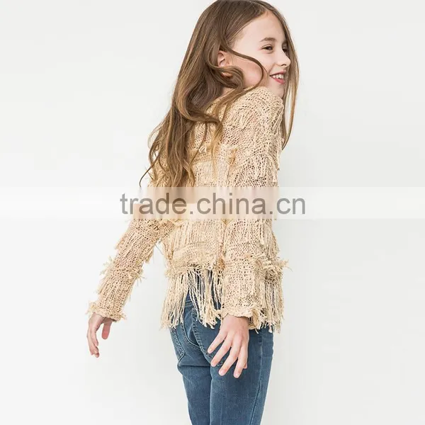 S32445W Teenager Girl Pullover Knitted Sweater Spring Fringe O-neck Trendy Sweaters photo-2