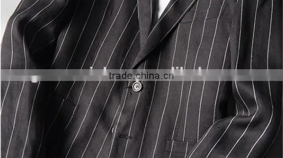 2017 New Style Latest Design China Factory Stripe Linen Fabric Boy Suit photo-4