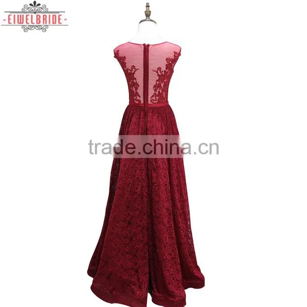 OEM Long Floor-length Red Beaded Evening Dress photo-2