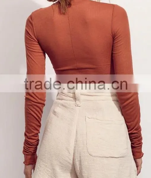 Runwaylover EY2372B 2017 Ladies Sexy Turtleneck Tight T-Shirts photo-2