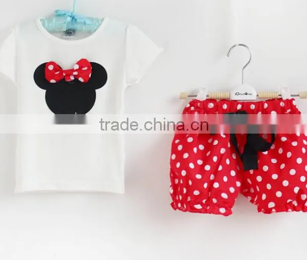 S80002T, Baby Clothing Sets , Summer New Children Girl's 2PC Sets Skirt Suit Dots Skirt Dots Pants Girls Cartoon Clothes photo-4