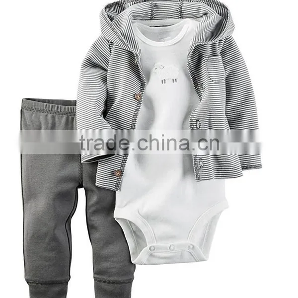 Baby Boys' 3 Piece Fleece Top and Pants Cute Baby Boy Sets 3 Pieces Suit photo-3
