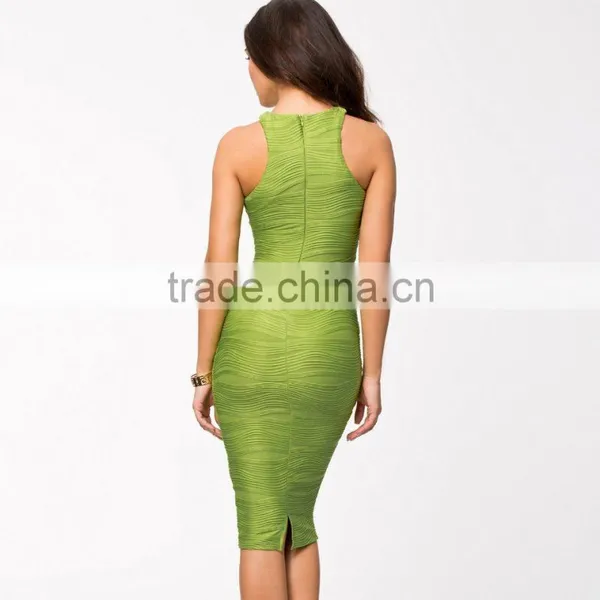 Fashion Sexy Women Summer Dresses Midi Cotton Halter Pencil Bodycon Dress 2016 photo-5
