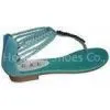 Top Quality Cheap Fashion Comfortable Blue PU Ladies Summer Flat Sandals With 1.5cm Heels