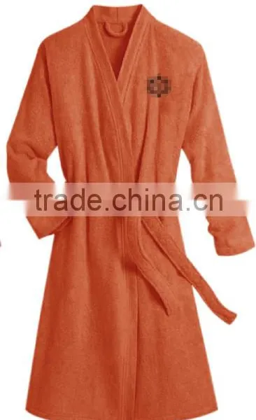 Textile China Factory Microfiber Plain Dyed Kimono Collar Bathrobe photo-3