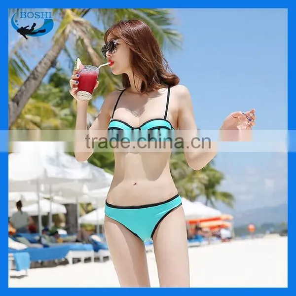 Young Neoprene Swimwear Hot Korean Teen Girl Bikini