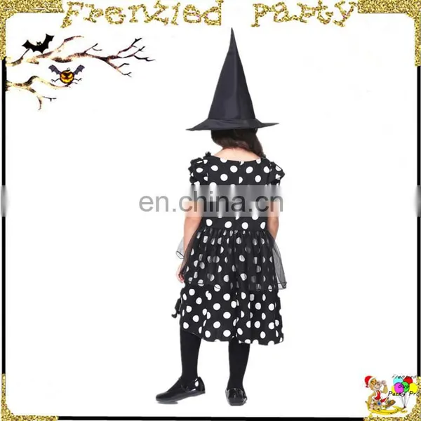 New Arrival Black With White Dot Halloween Witch Costume FGCC-0153 photo-4