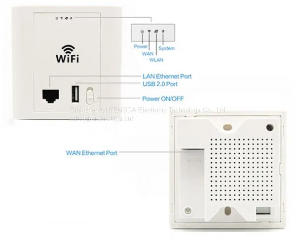 Standard 802.3af 48V PoE in Wall Wireless AP Router WiFi High Power Access Point With USB Charging Function photo-5