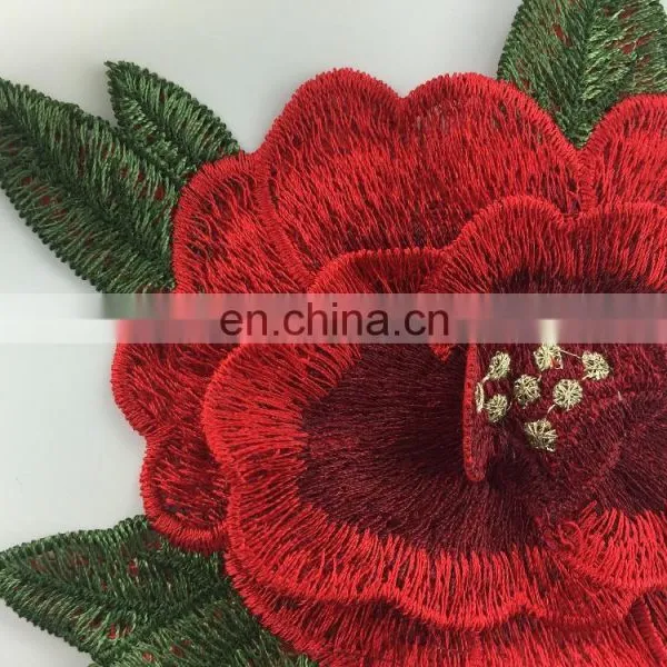2017 Small Size 3D Tridimensional Red Rose Patch/ Applique XY-12 photo-2