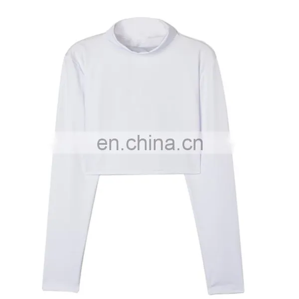 Custom Logo Hot Selling Long Sleeve Crop Top Women Plain Crop Tops Wholesale