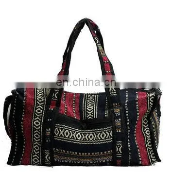 Handmade Neon Hand Woven Cotton Backpack Crossbody Bag Vegan Duffle Bag Gym Bag Luggage Suitcase Travel Bag Weekender Carry-On photo-4
