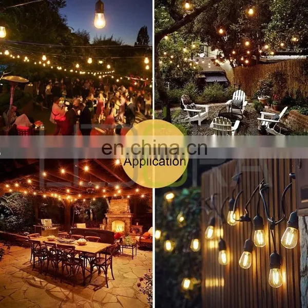 High Quality S14 String Lights 48ft 15sockets for Christmas Wedding Party Outdoor Indoor Decoration Fairy Light Waterproof photo-5