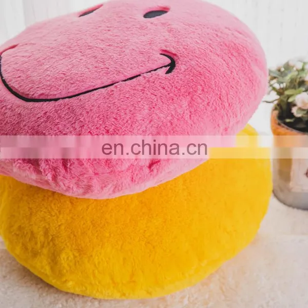 Round Stuffed Plush Fur Pink Happy Emoticon Smiley Emoji Cushion Face Pillow Cute Soft Toy Doll Gift for Kids and Adult photo-5