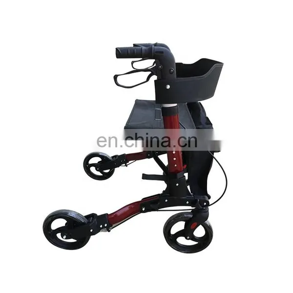 China Manufacturers Aluminum Transport Rollator Walker With Seat and Footrest photo-5