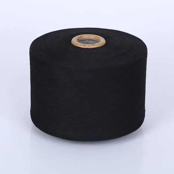 Ne6s/1 White /gray/black Dyed Open End Recycled Cotton Polyester Blended Yarn for Knitting Gloves photo-2