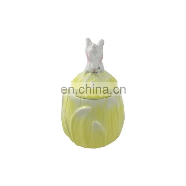 New Factory Custom Easter Bunny Ceramic Sweet Candy Cookie Jar