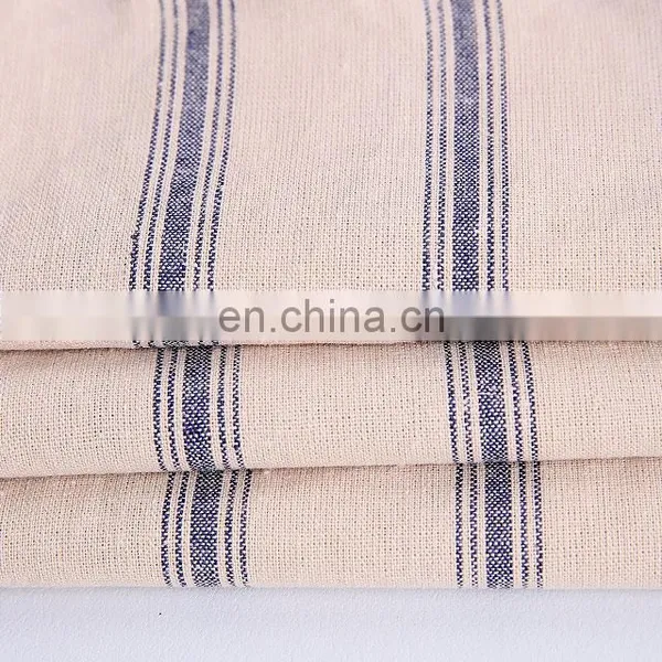 Stock Yarn Dyed Fabric Cotton Linen Blended Stripe Fabric Dress Skirt Fabric photo-3