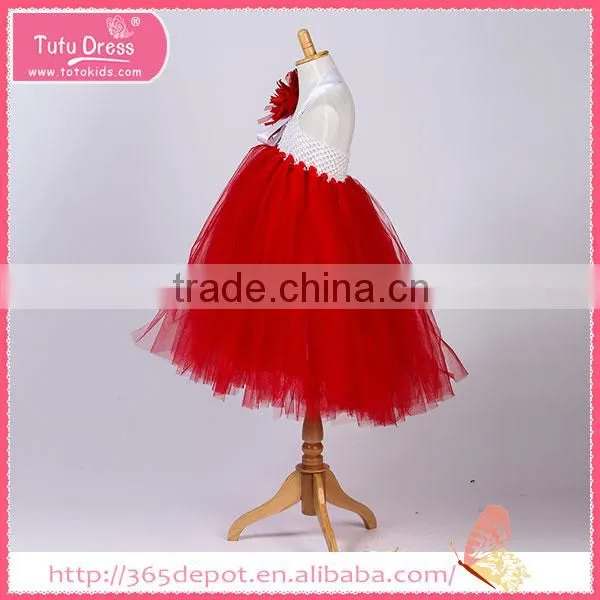 Red High Waist Princess Midi Dress With Big 3D Blossom Gauze Dress Halloween Costume Supplier's Choice photo-2