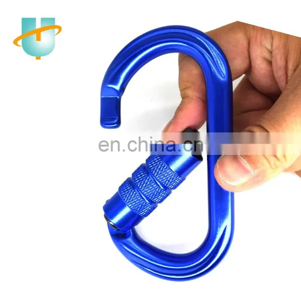 UIAA Certificate 25kn Gold Black Custom Logo Oem Accepted O Shaped Safety Climbing Aluminum Carabiner Hook photo-2