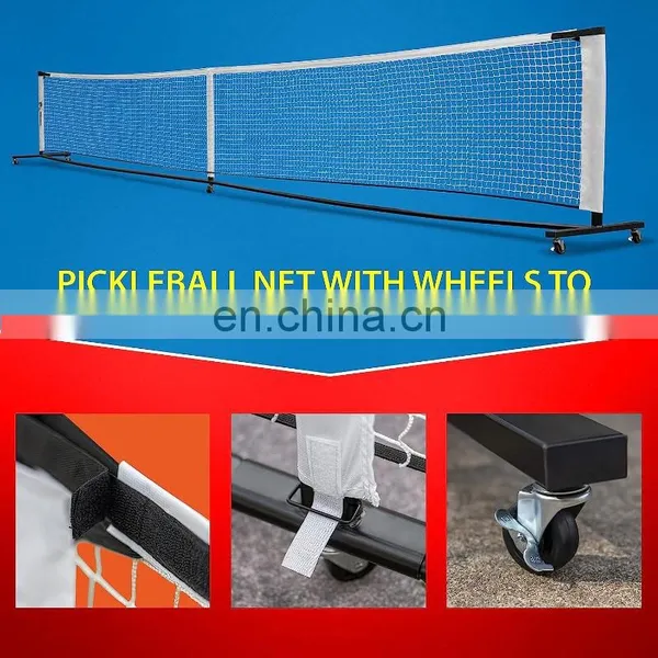 22FT Wide 36 Inch Height at Side Lines Pickleball Net With Wheels Outdoor Retractable Portable Pickleball Net photo-5