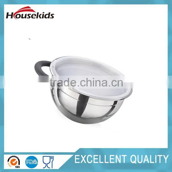 Stainless Steel Mixing Bowl Set With Lids and Handle, Non Slip Silicone Bottoms, and Volume Measurements photo-6