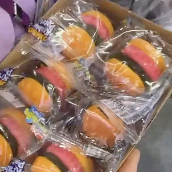 Big Gummy gomitas de hamburguesa y gomitas de pizza dulces de 18g para que la familia y los amigos se las compartan