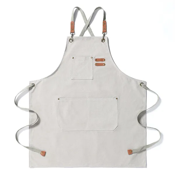 Custom Cooking Baking Tool Pocket Kitchen Chef Canvas Apron With Custom Logo photo-3