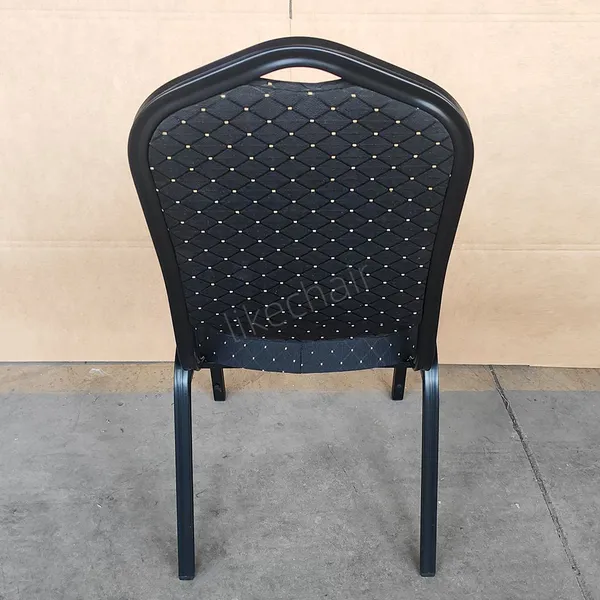 Factory Price Stacking Iron Frame Fabric Cover Thick Padding 500lbs 250kg Load SGS Certified Banquet Chair photo-4