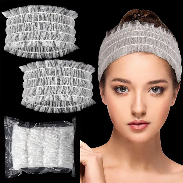 Good Quality Disposable Spa Headband Non Woven Headband White Non Woven Disposable Stretch Headband