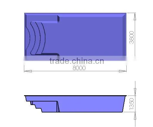 Custom One Piece FRP Fibreglass Swimming Pool(L8.0MxW3.9M) Quality Choice photo-6