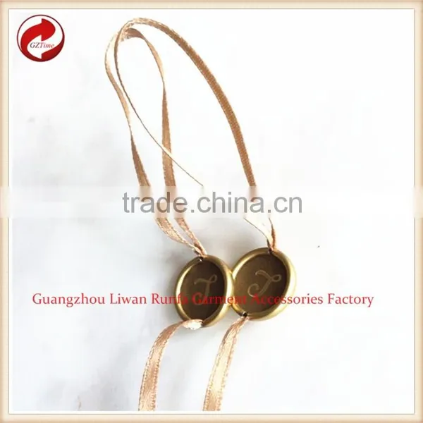 High-quality Metal Aluminum Clothing Custom Silk Ribbon Seal Tag photo-5