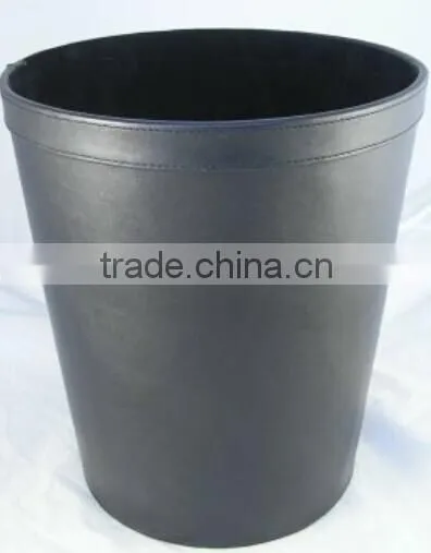 2014 Round Shape pu Faux Leather Waste Bin Factory in China Hot Sale In America Waste Bins For Home And Hotel photo-2