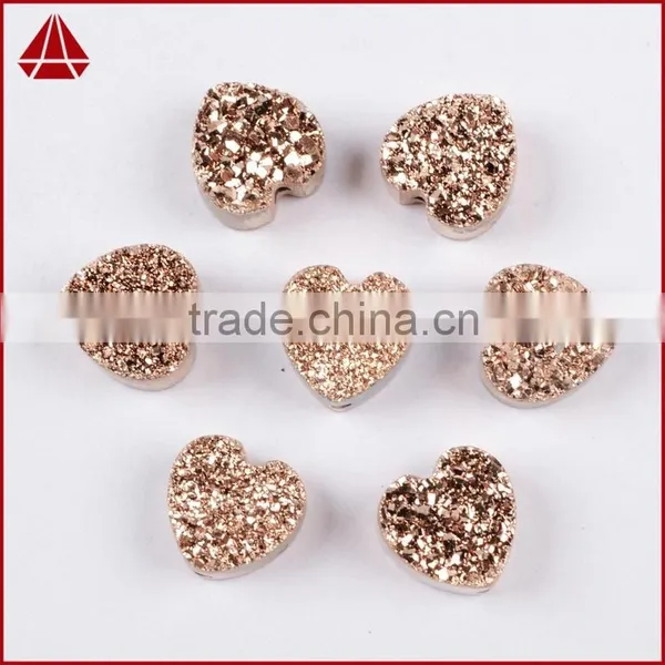 Titanium Coating Agate Druzy Drusy Heart Cabochon Semi-precious Gemstone From China photo-6