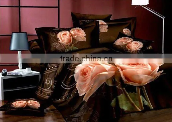 Trade Assurance/C40*40/133*72/high Quality Panel Printing 3D Floral Design Fabric for Bedding Set photo-4