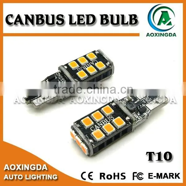400LM 2835 15SMD CANBUS LED Bulb T10 194 White Red Yellow photo-3